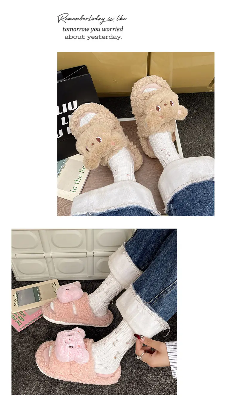 2025 Cartoon Lamb Wool Cotton Slippers Non-Slip Winter — feature 9