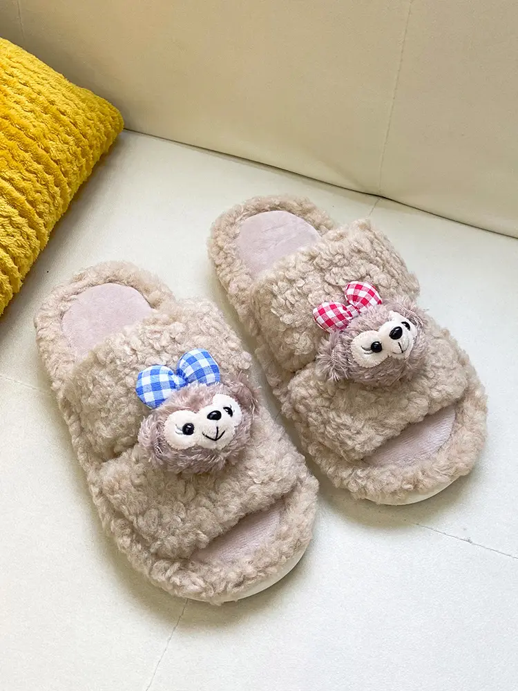 2025 Cartoon Lamb Wool Cotton Slippers Non-Slip Winter - Image 6