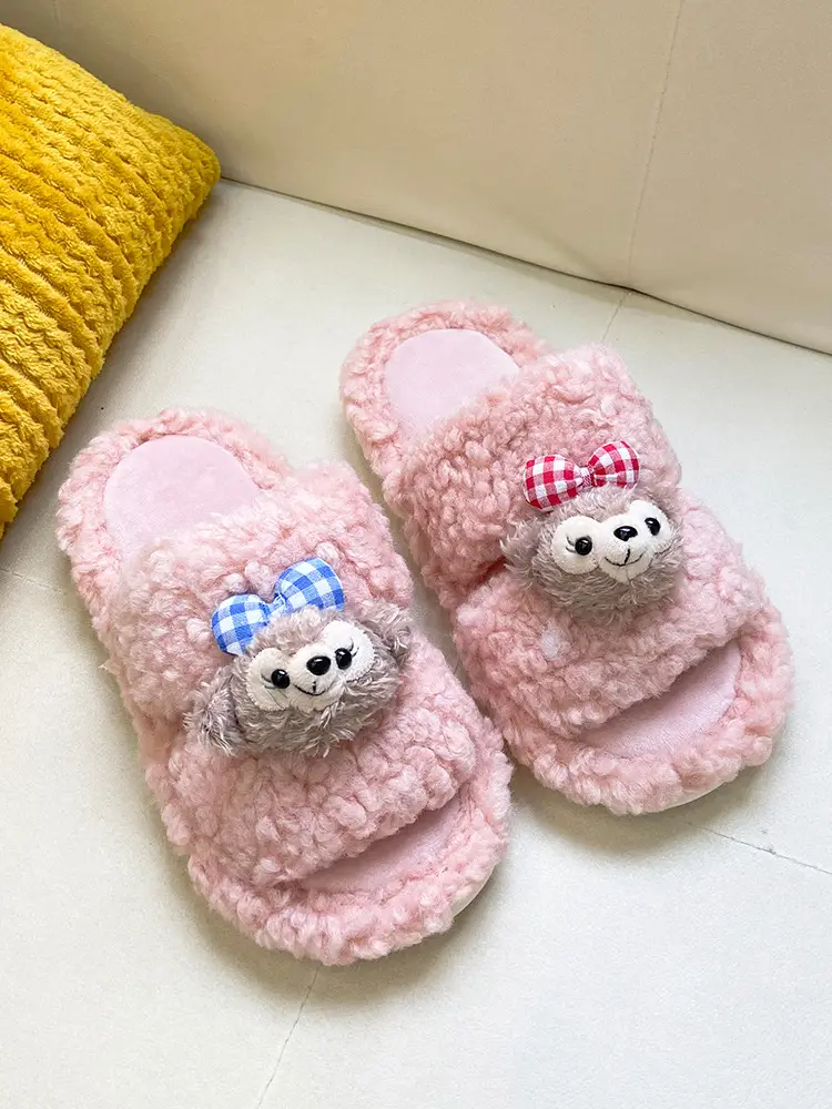 2025 Cartoon Lamb Wool Cotton Slippers Non-Slip Winter - Image 8