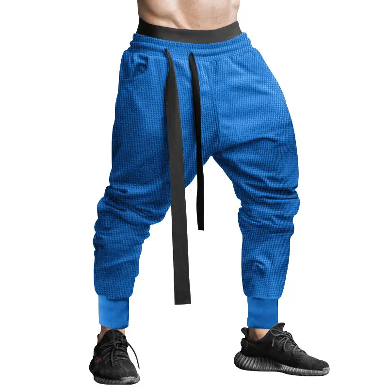 Men Beige Hip Hop Pants Ankle Tied - Image 8