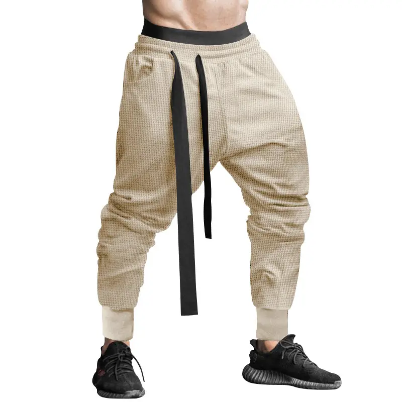 Men Beige Hip Hop Pants Ankle Tied — feature 18