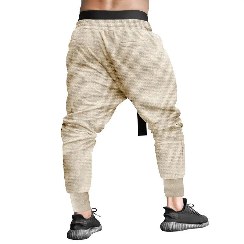Men Beige Hip Hop Pants Ankle Tied — feature 20