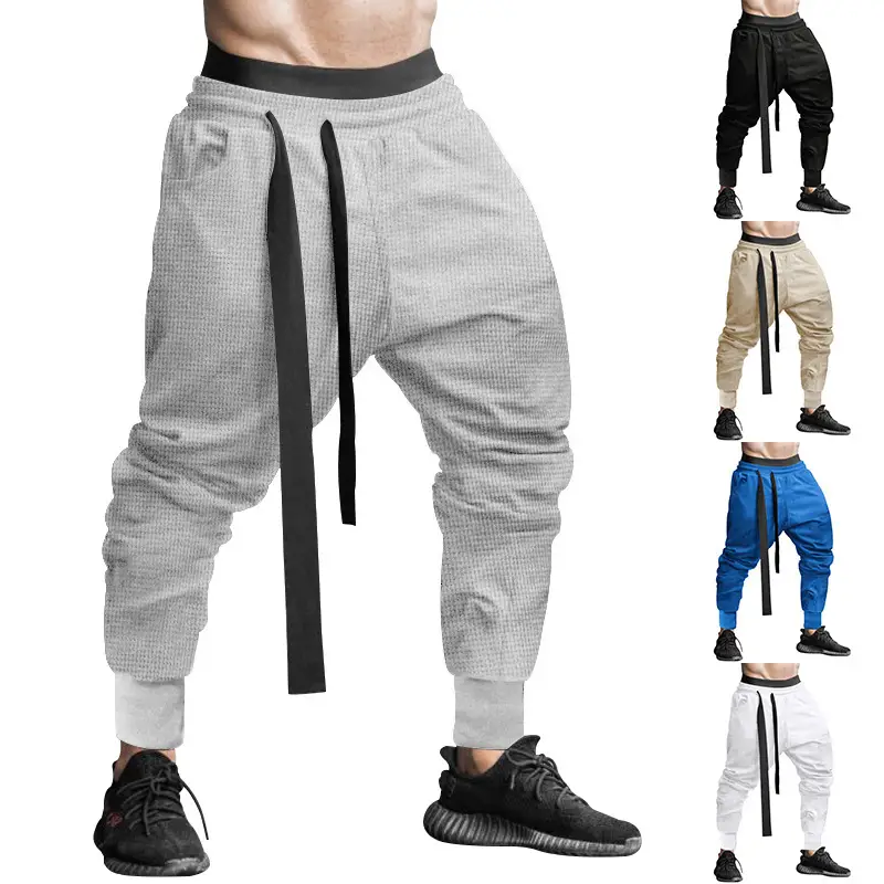Men Beige Hip Hop Pants Ankle Tied — feature 22