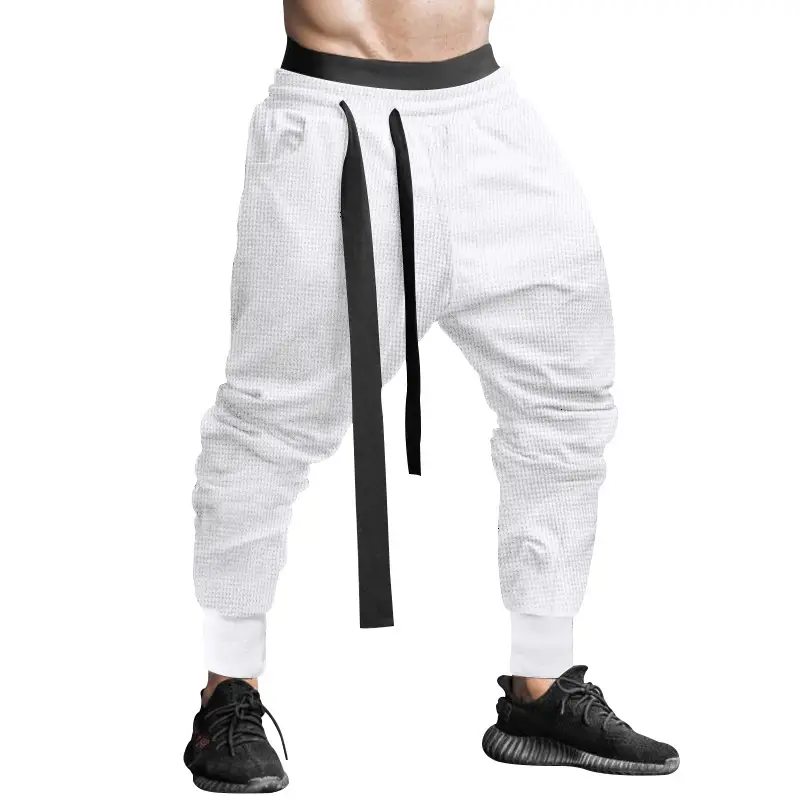 Men Beige Hip Hop Pants Ankle Tied — feature 3