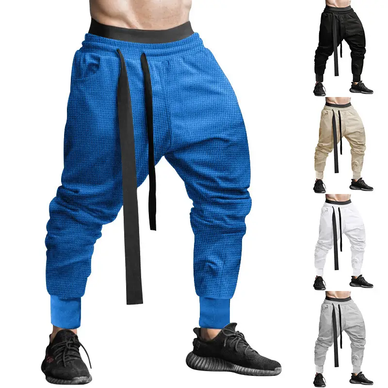 Men Beige Hip Hop Pants Ankle Tied — feature 7