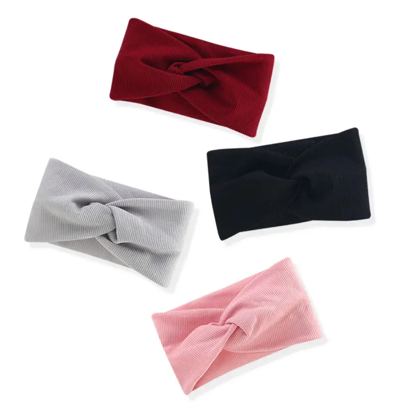 White Cross-Elastic Headband for Sports Yoga