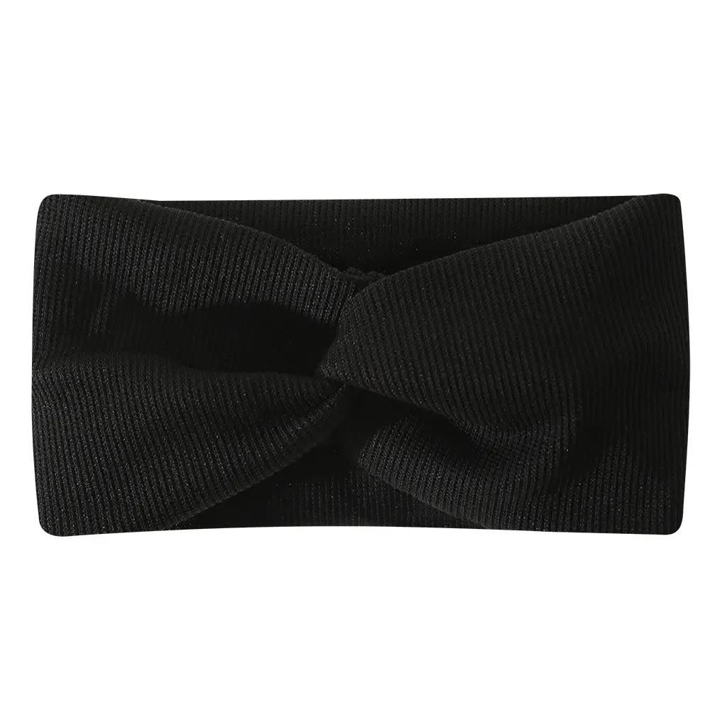 White Cross-Elastic Headband for Sports Yoga