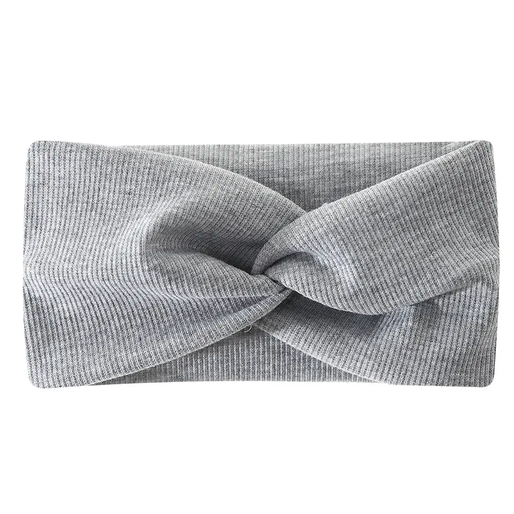 White Cross-Elastic Headband for Sports Yoga