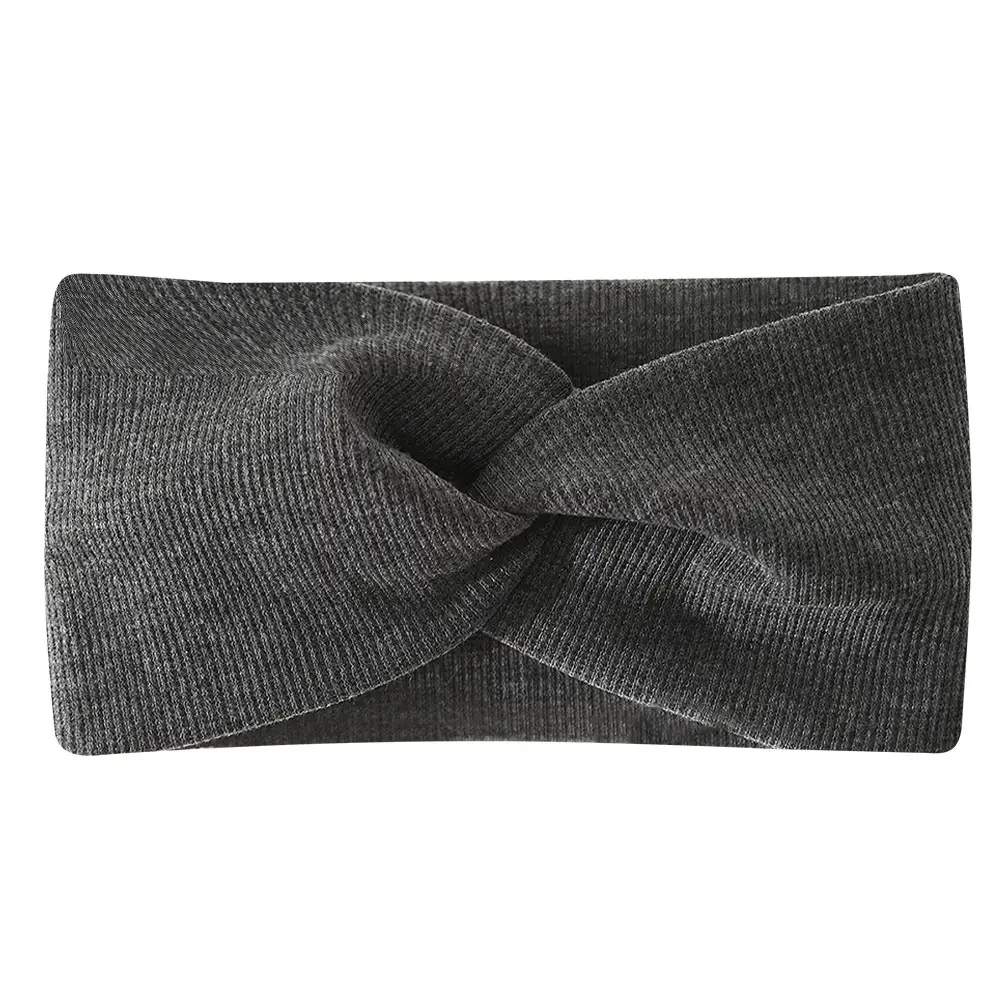 White Cross-Elastic Headband for Sports Yoga