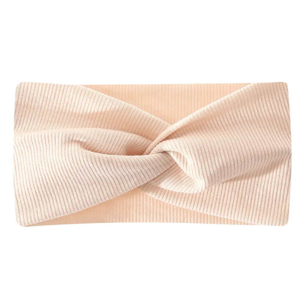 White Cross-Elastic Headband for Sports Yoga