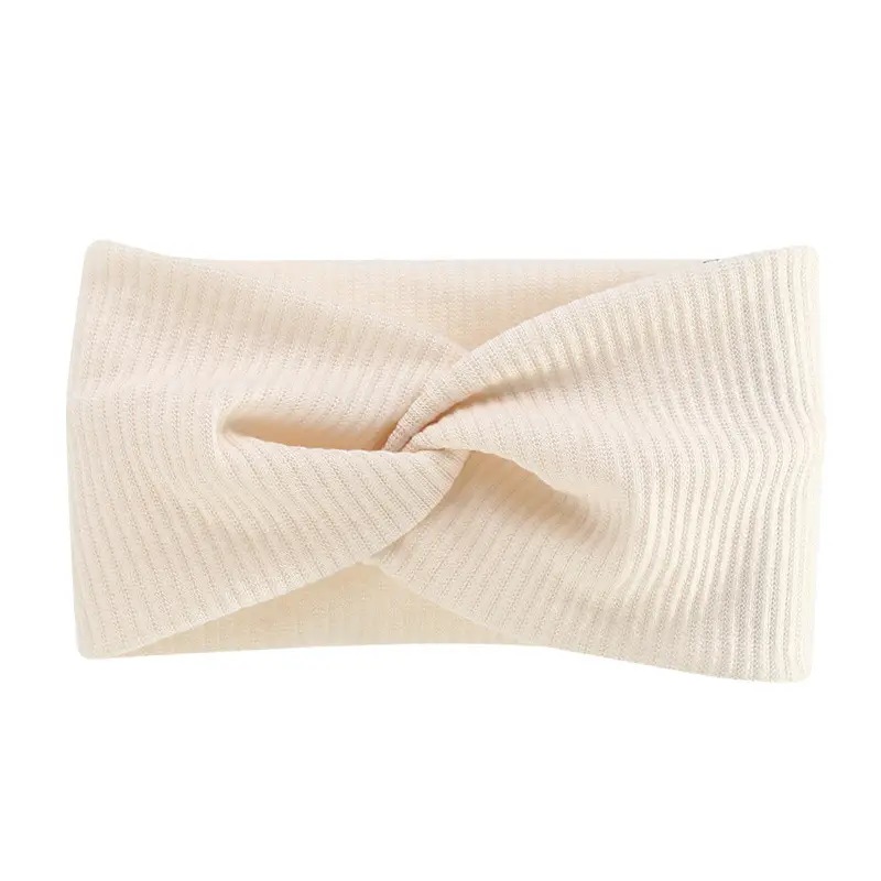 White Cross-Elastic Headband for Sports Yoga