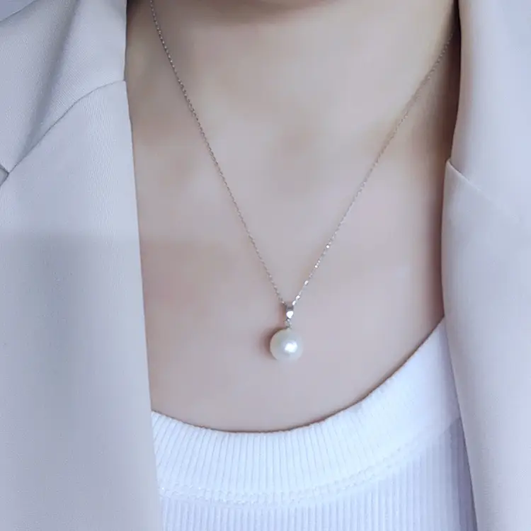 925 Sterling Silver Pearl Pendant White Simple Fashion