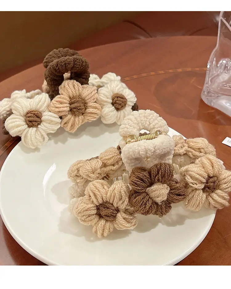 Woven Wool Hair Clips for Women Autumn Winter Large — feature 10