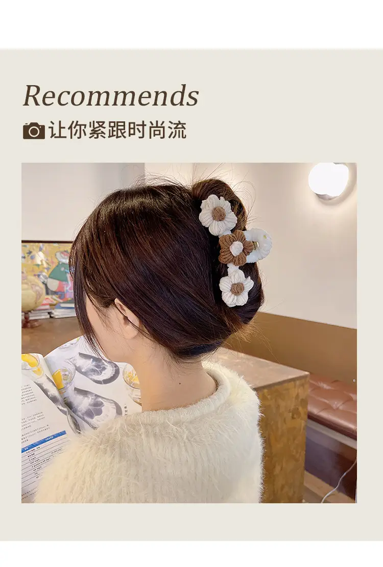 Woven Wool Hair Clips for Women Autumn Winter Large — feature 3