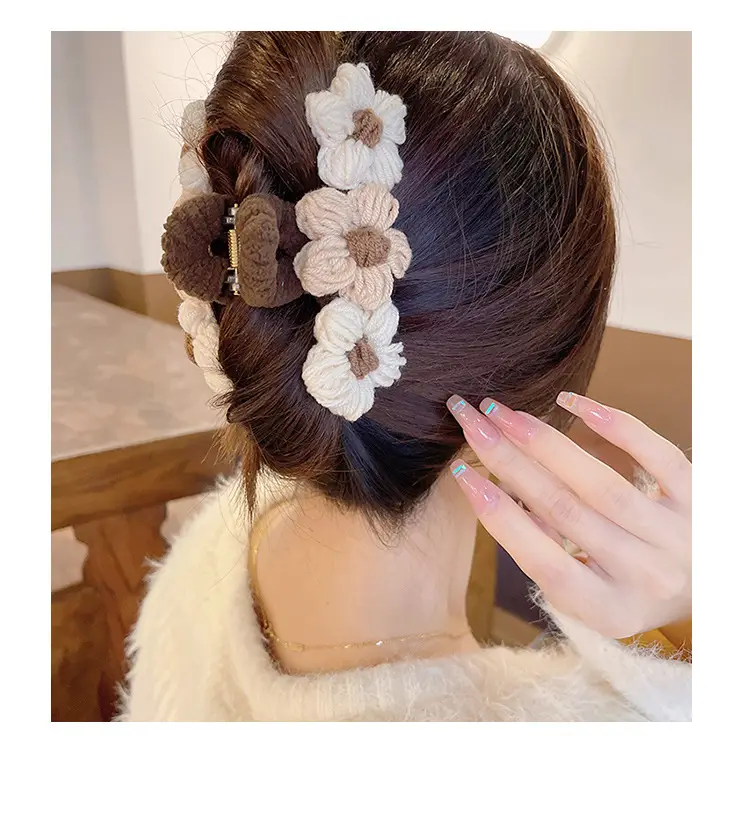 Woven Wool Hair Clips for Women Autumn Winter Large — feature 7