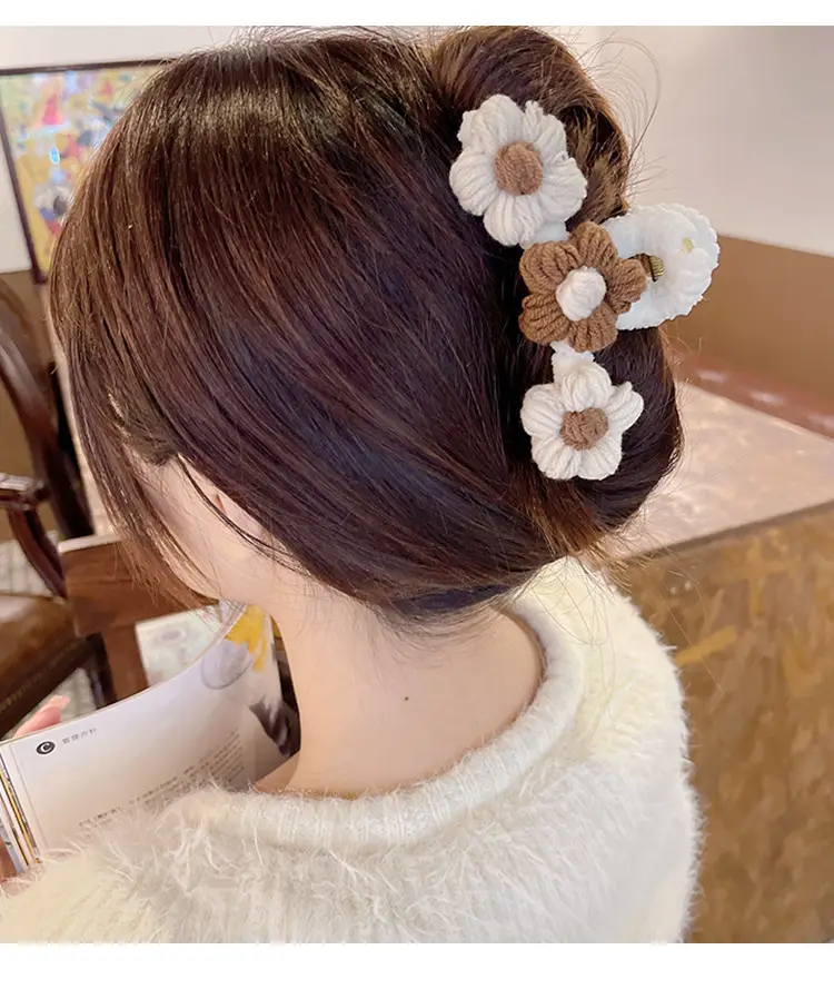 Woven Wool Hair Clips for Women Autumn Winter Large — feature 8