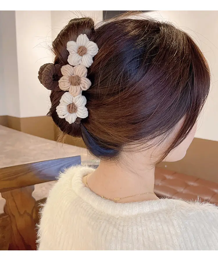 Woven Wool Hair Clips for Women Autumn Winter Large — feature 9