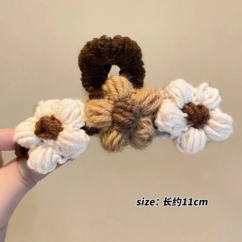 Woven Wool Hair Clips for Women Autumn Winter Large - Image 2