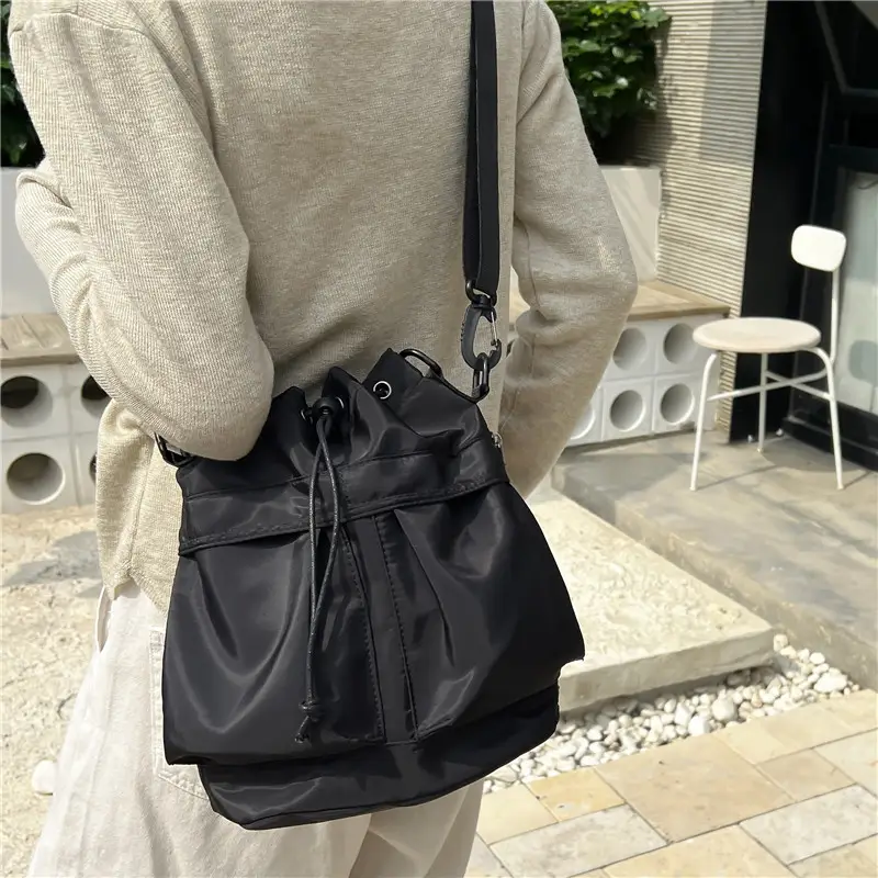 Light Gray Drawstring Underarm Bag for Women - Image 12