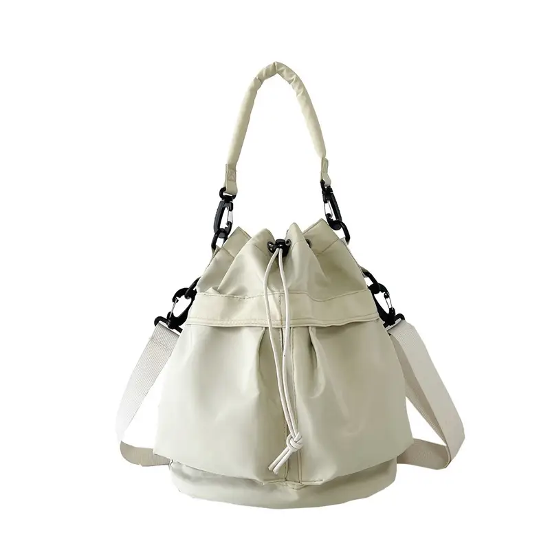 Light Gray Drawstring Underarm Bag for Women - Image 4