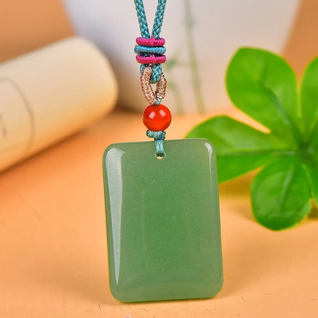 Dongling Jade Ping An Pai Necklace Green - Image 5