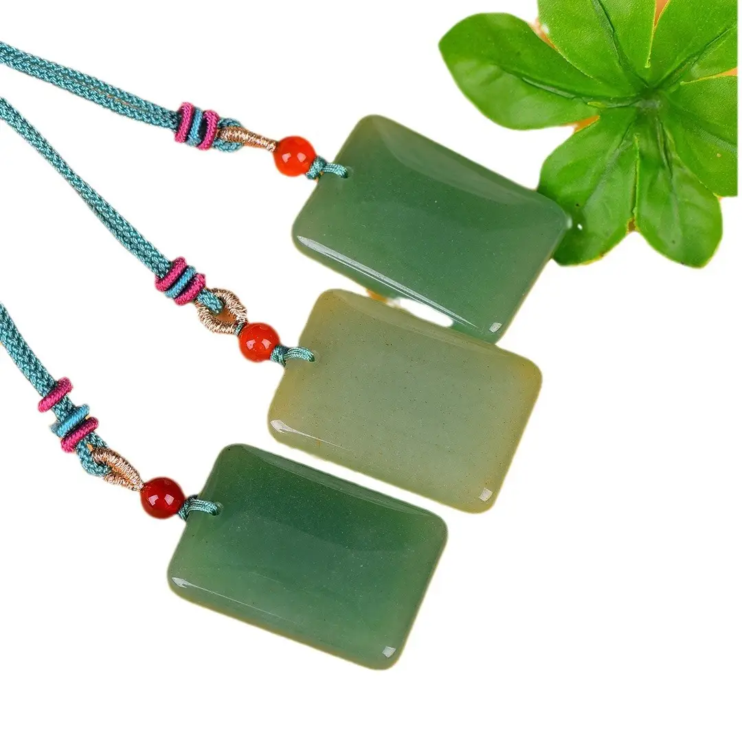 Dongling Jade Ping An Pai Necklace Green - Image 6