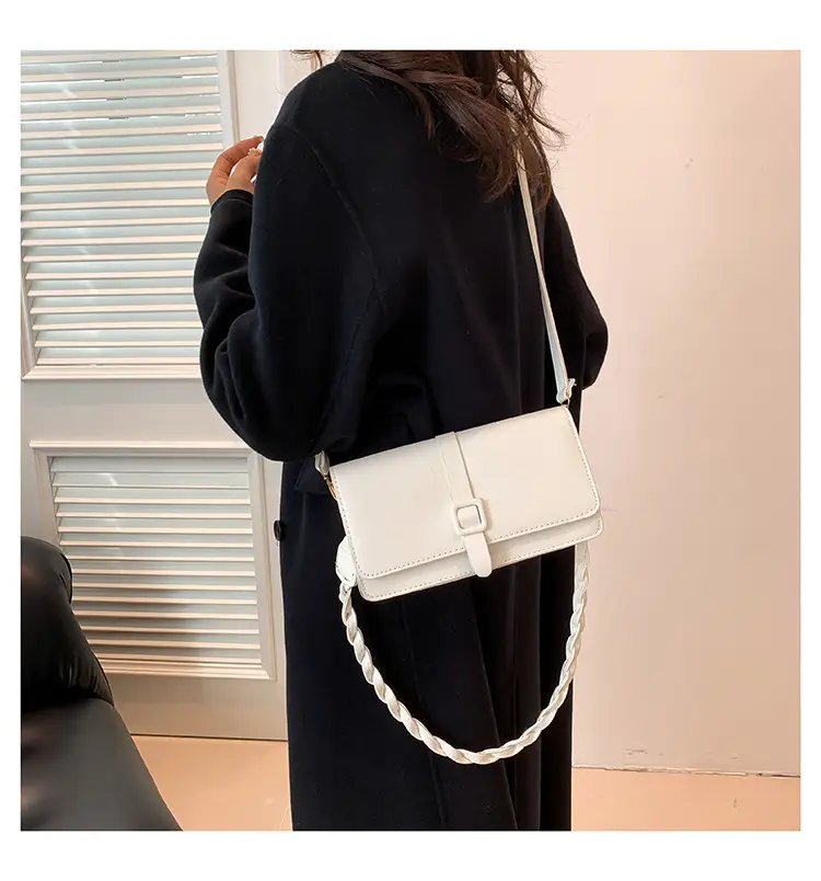 Black Braided Shoulder Messenger Bag for Women — feature 10
