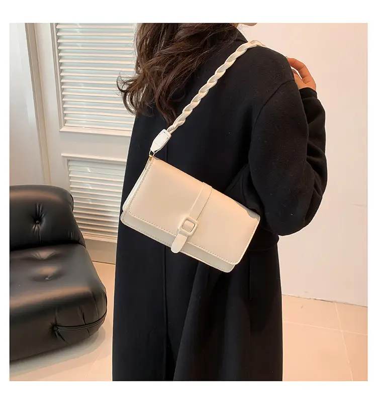 Black Braided Shoulder Messenger Bag for Women — feature 11
