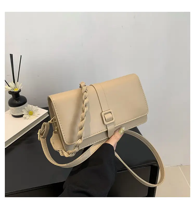 Black Braided Shoulder Messenger Bag for Women — feature 21