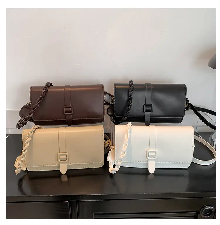 Black Braided Shoulder Messenger Bag for Women — feature 25