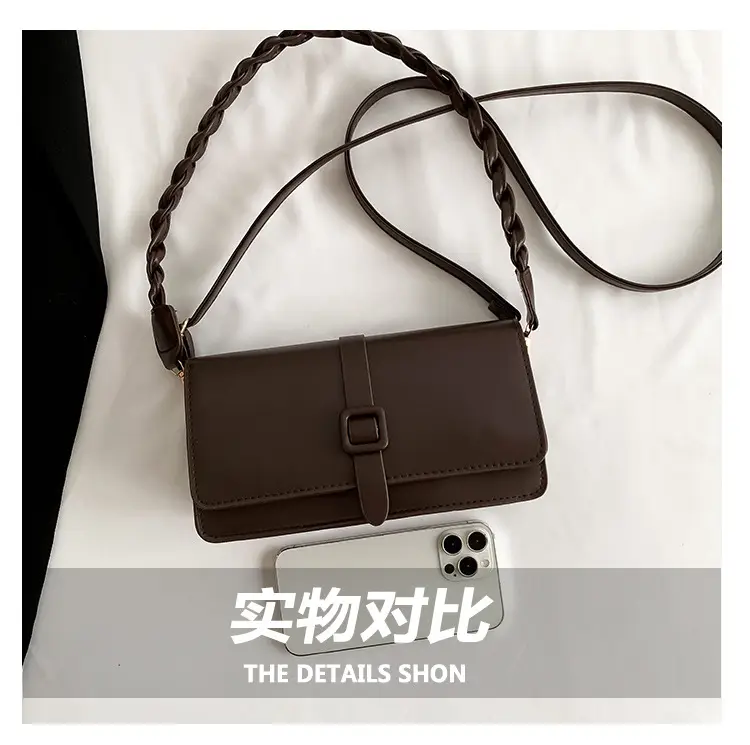 Black Braided Shoulder Messenger Bag for Women — feature 5