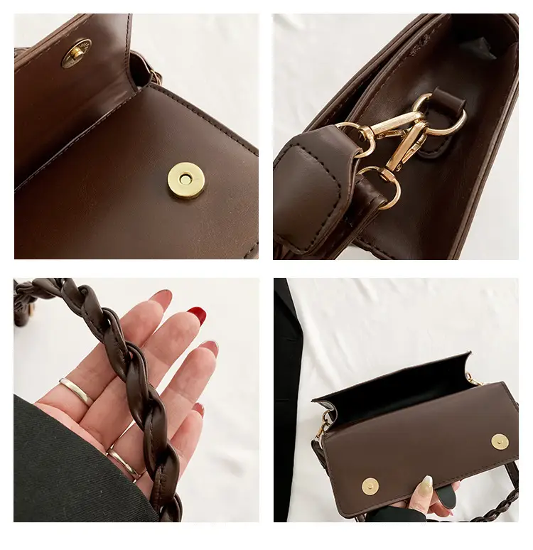 Black Braided Shoulder Messenger Bag for Women — feature 8