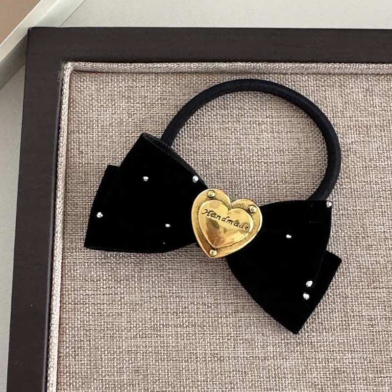 Sweet Heart Bow Hairpins for Women Red Black — feature 5