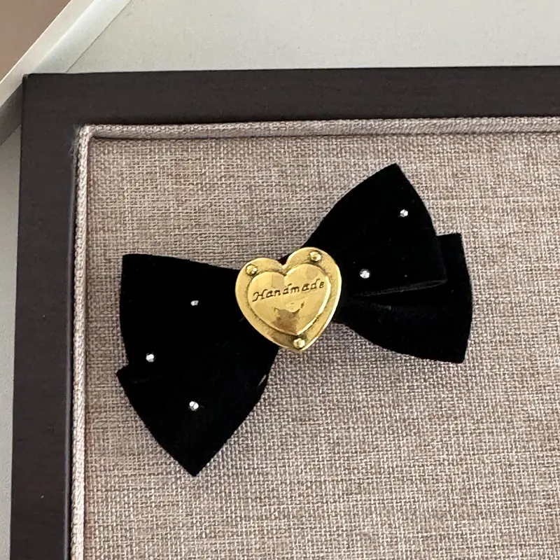 Sweet Heart Bow Hairpins for Women Red Black — feature 7