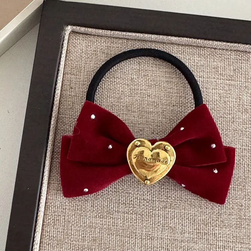 Sweet Heart Bow Hairpins for Women Red Black — feature 8