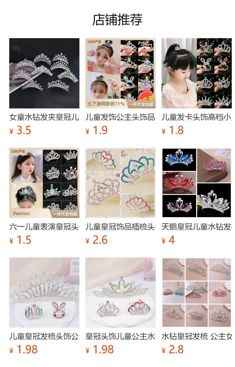 Rhinestone Princess Crown Hair Accessory for Girls — feature 1