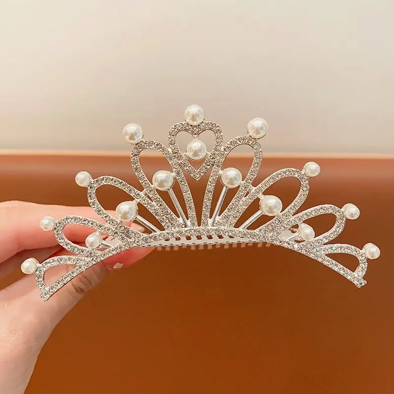 Rhinestone Princess Crown Hair Accessory for Girls - Image 15
