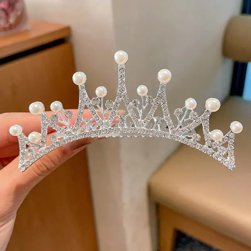 Rhinestone Princess Crown Hair Accessory for Girls - Image 17
