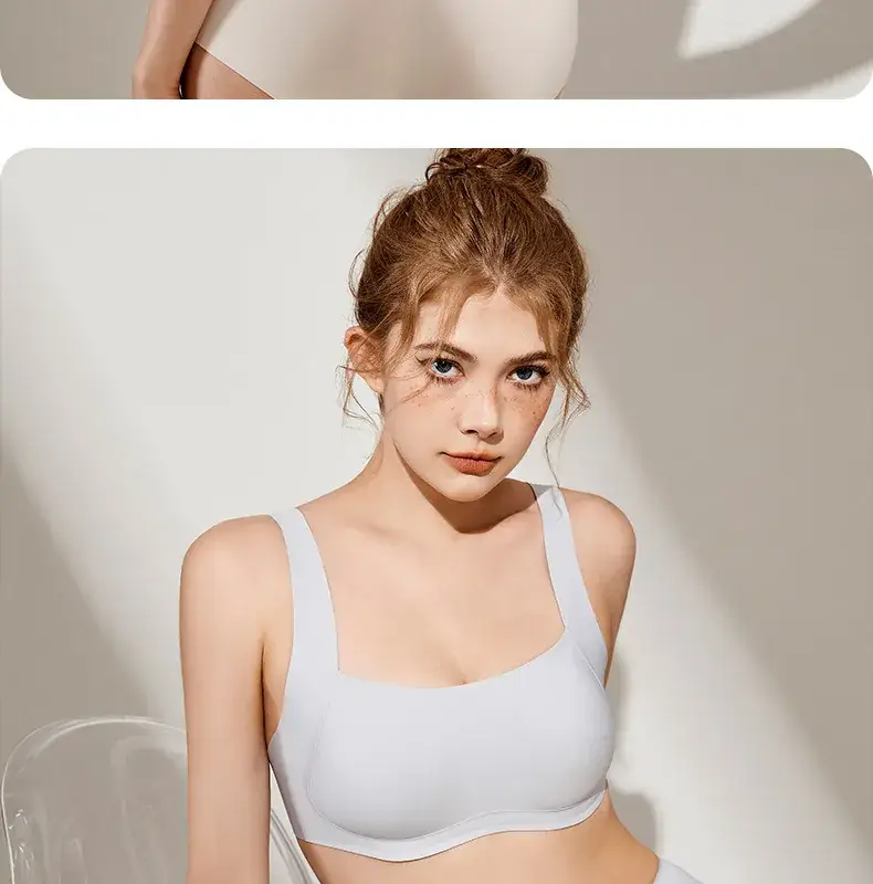 Light Gray Full Cup Bra for Women, Seamless, Breathable, Side Support — feature 29