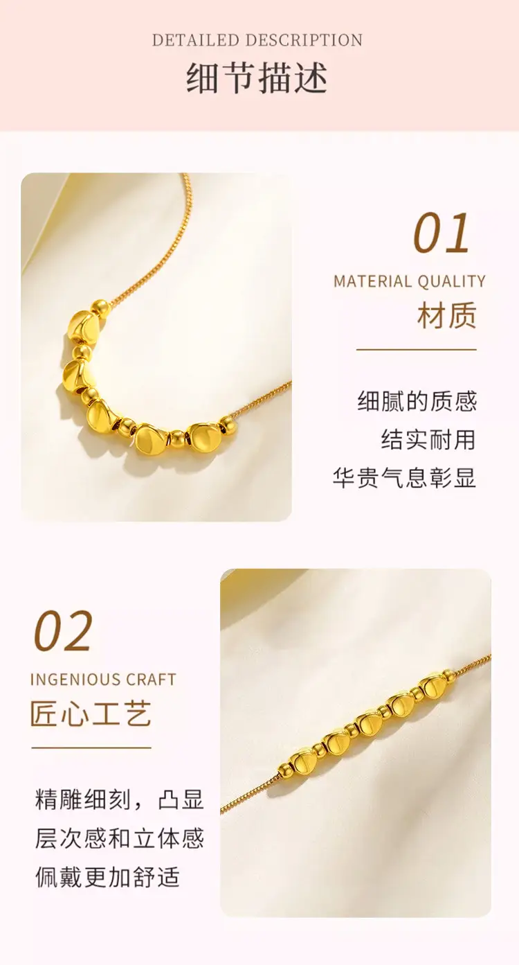 Gold Twisted Bead Necklace for Women — feature 5