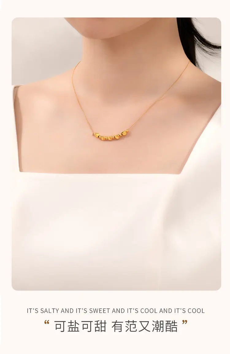 Gold Twisted Bead Necklace for Women — feature 7