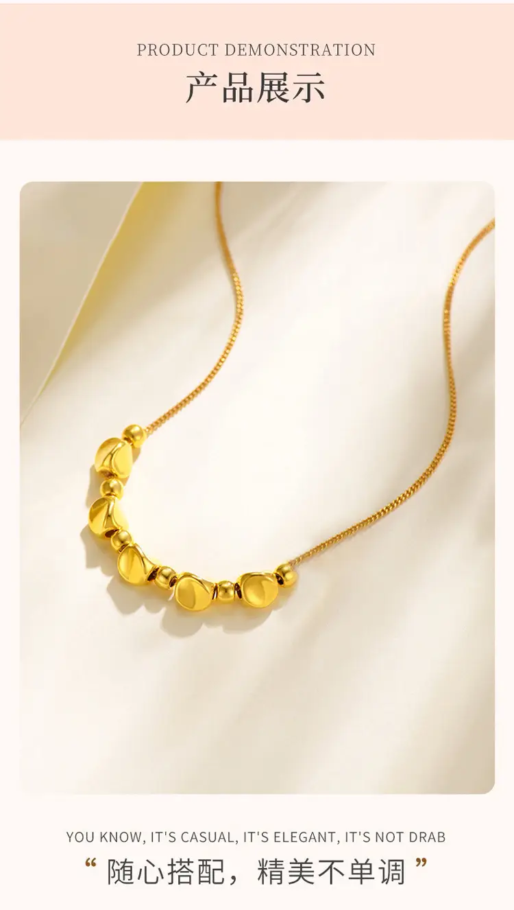 Gold Twisted Bead Necklace for Women — feature 8