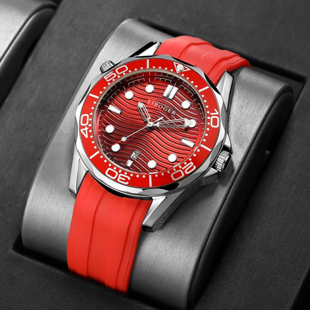Men's Green Silicone Sports Watch with Calendar — feature 3