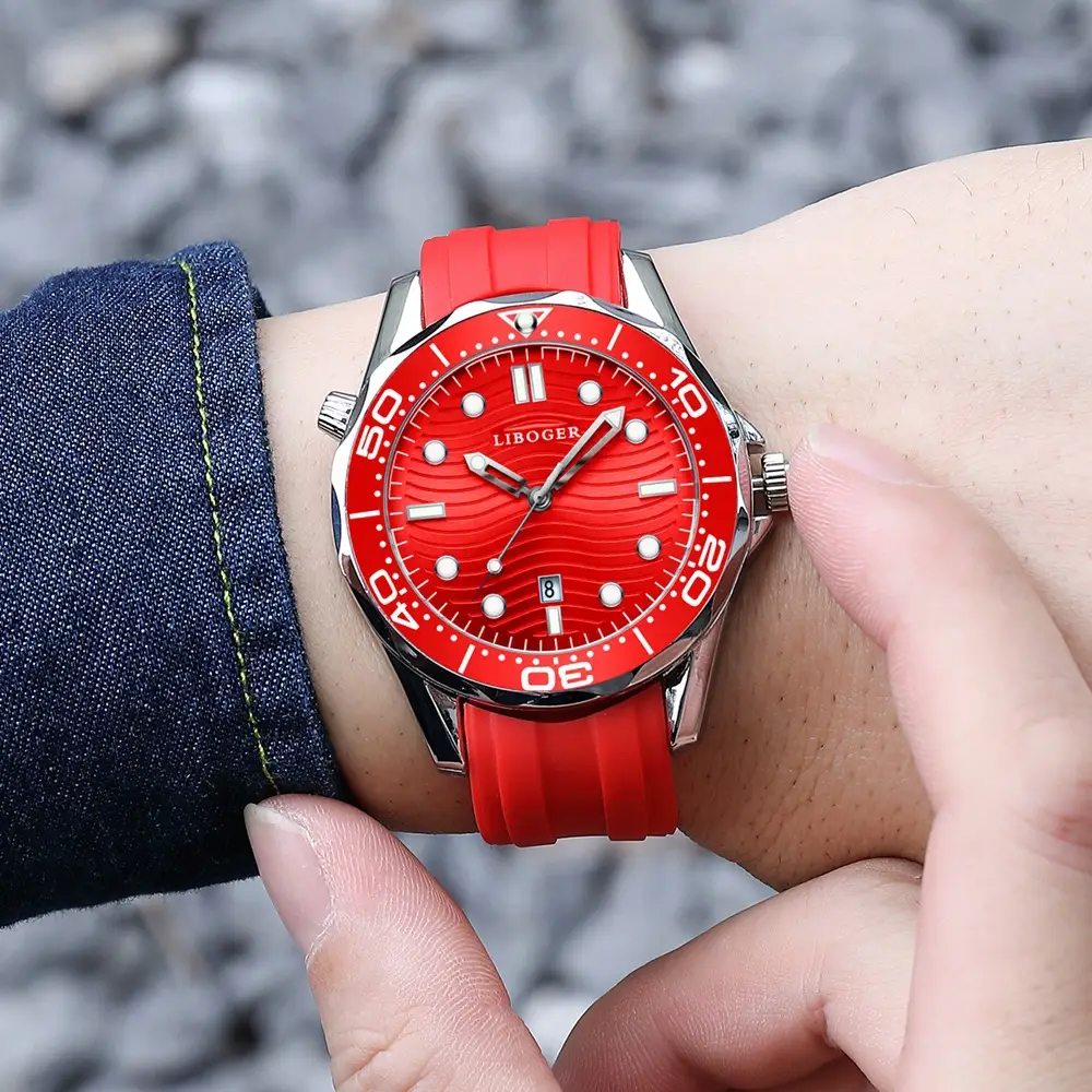Men's Green Silicone Sports Watch with Calendar — feature 7