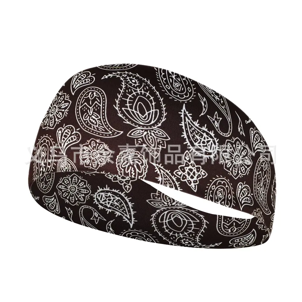 New Cashew Paisley Sweat-Proof Headband for Fitness & Running