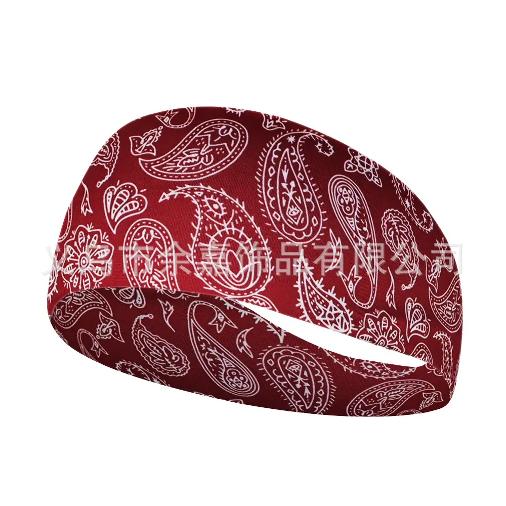 New Cashew Paisley Sweat-Proof Headband for Fitness & Running