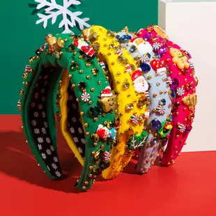 Christmas Hairband Red Green Embellished Women's — feature 1