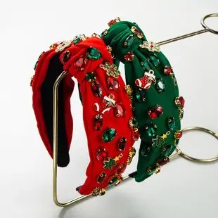 Christmas Hairband Red Green Embellished Women's — feature 15
