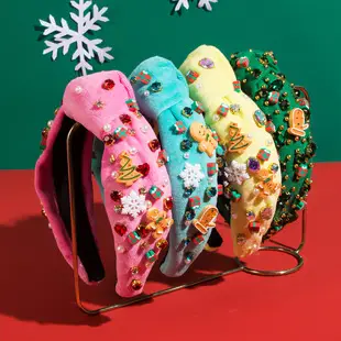 Christmas Hairband Red Green Embellished Women's — feature 3
