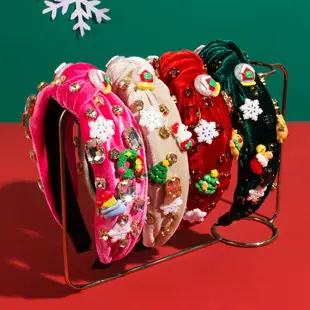Christmas Hairband Red Green Embellished Women's — feature 7